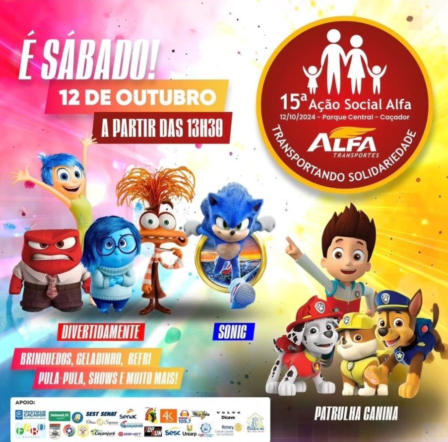 Show Infantil na 15ª Ação Social da Alfa Transportes em Caçador/SC